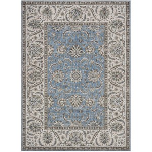 Acekool Vintage Floral Area Rug, Washable Low Pile Non Slip Soft Carpet for Living Room Bedroom Dining, Easy Care - 1 of 4