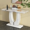 Modern Simple Glossy Dining Tables Rectangular, 47 Inch Long Dining Tables Modern,  Elegant Design Dining Tables Long-Cuddlewood - 3 of 4