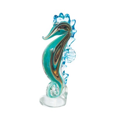 Beachcombers Multi Color Glass Seahorse Figurine