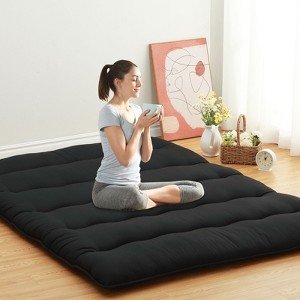 Solid Floor Futon Mattress, 3-Inch Roll-Up Japanese Futon Mattress Floor Sleeping Mat for Adults, Dorm, Apartment, Bedroom, Living Room - 1 of 4