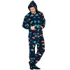 Footed Pajamas - Dinosaur Kingdom Adult Hoodie Fleece One Piece - image 2 of 4