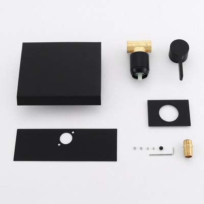 Matte Black Wall Mount Waterfall Tub Faucet with Single Handle