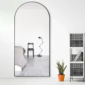Dovelina Modern Wood Frame Arched Mirror Decorative Wall Mirror - 1 of 4