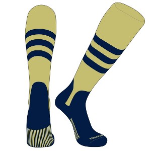 PEAR SOX OTC Baseball Softball Stirrup Socks (A, 5in) Vegas Gold, Navy, Navy (S) - 1 of 3