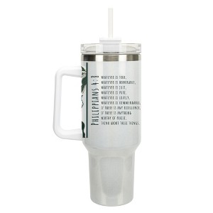 Elanze Designs Whatever Is True Honorable Just Pure 40 oz. Stainless Steel, Large Water Bottle Coffee Mug, Spill & Leak Resistant, Thermal Travel - 1 of 1