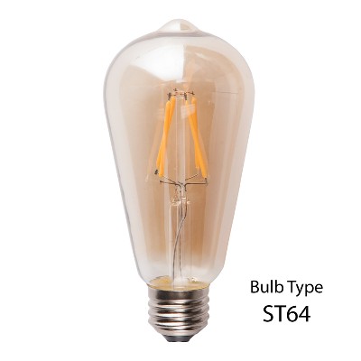 Matte Black Wide-Brim Bell Pendant Light with LED Edison Bulb
