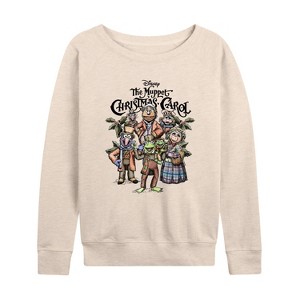 Women's - The Muppets - Muppets Carol Collage Lightweight French Terry Wide Neck Long Sleeve Graphic Shirt - 1 of 4