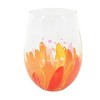 4.75 In Orange Garden Stemless Wine Gl Ettavee Izzy & Oliver Wine Glasses - image 2 of 2