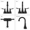 Munora 2-Handle 4-Inch Matte Black Bathroom Faucet with Pop-up Drain and Supply Hoses - 3 of 4