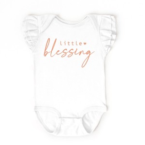 The Juniper Shop Little Blessing Heart Flutter Sleeve Bodysuit - 1 of 4