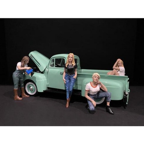 Bikini Car Wash Girls 4 piece Figurine Set for 1/18 Scale Models by American ...