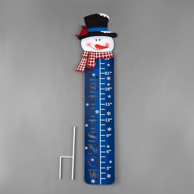 Lakeside Snowman Snow Gauge - Place Stake in Garden or Yard to Measure Snowfall