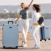 Whisen 5-Piece ABS Luggage Set with 3 Different Size Front Opening Suitcases and 2 Toiletry Bags, USB Port, Cup Holder, TSA Lock - 2 of 4
