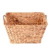 Vintiquewise Water Hyacinth Wicker Large Square Storage Laundry Basket with Handles - 4 of 4