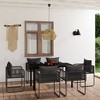 vidaXL Patio Dining Set Outdoor Dining Set Garden Table and Chair Set Black - 55.1" Table Length 6 Items - 2 of 4