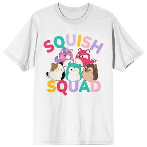 Squishmallows Squish Squad Group Characters Adult White T-shirt - 1 of 4