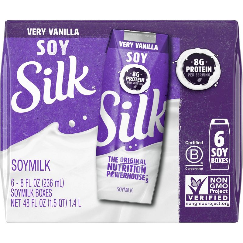 Silk Shelf-Stable Very Vanilla Soy Milk - 6ct/8 fl oz Boxes, 2 of 8