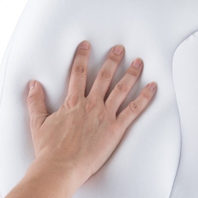 White Microbead Ergonomic Travel and Sleep Pillow