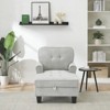 2 in 1 Chaise Lounge Indoor Sleeper Sofa Bed Chair Upholstered Corduroy Storage Bench Rolled Arms Silver Rivets Button Tufting Living Room - 2 of 4