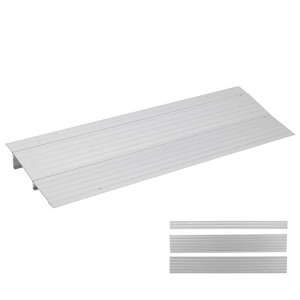 Door Ramp, Threshold Ramp 4'' Rise - 320kg Capacity Aluminum Floor Transition Strip for Wheelchair, Scooter, Motorhome, Pets, Truck - 1 of 4