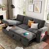 Garvee Sleeper Sofa Couch，Convertible Pull Out Sofa Bed with Storage, Charging, Led Lights, L-Shaped Sectional Sofa for Living Room - 4 of 4