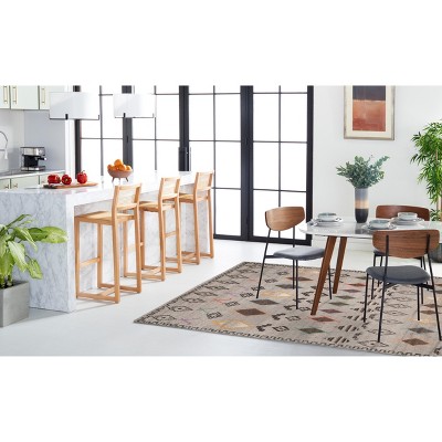 Kenya Hand-Knotted Geometric Wool Area Rug, 6' x 9'