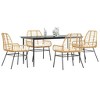 vidaXL 5-Piece Patio Dining Set - Brown PE Rattan Outdoor Furniture w/Tempered Glass Table for Garden, Backyard, and Deck - Includes Cushions - 2 of 4