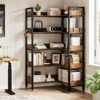 Corner Bookshelf, 5 Tier L-Shaped Bookcase, Modern Industrial Corner Shelf Unit, Convertible Storage Display Rack - 3 of 4