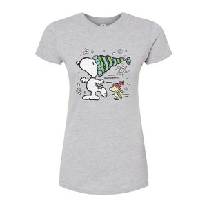 Women's - Peanuts - Snoopy Woodstock Skate Fitted Graphic T-Shirt - 1 of 4