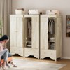 Wooden Color 2 Doors 1 Drawer Armoire - 4 of 4