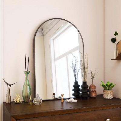 Beautyolove 16"L x 24"W Arched Bathroom Mirror Wall Mounted Mirror