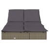 Sunbed Grey PE rattan, Steel Double Adjustable Armrests SunbedvidaXL - 4 of 4