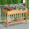 YONWAY 43x18x30in Raised Garden Bed with 8 Pockets and Shelf, Wooden Elevated Planter Box with Legs to Grow Herbs, Vegetables, and Flowers, Natural - 2 of 4