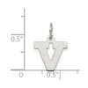 Black Bow Jewelry Sterling Silver, Amanda Collection Small Block Style Initial V Pendant - 4 of 4