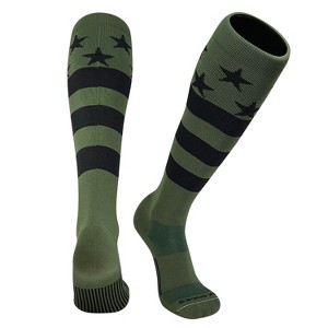 Mk Socks USA Flag Olive Black Military Stars & Stripes Knee-High Long Sports Socks - 1 of 3