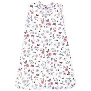 Hudson Baby Infant Girl Cotton Sleeveless Wearable Sleeping Bag, Sack, Blanket, Hummingbird Garden - 1 of 2