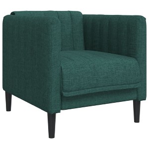 vidaXL upholstered Armchair - Dark Green Fabric Sofa Chair/Lounge Modern Seating for Living Room - 1 of 4
