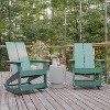 Flash Furniture Finn Modern Commercial Grade All-Weather 2-Slat Poly Resin Rocking Adirondack Chair with Rust Resistant Stainless Steel Hardware - Set of 2 - 2 of 4