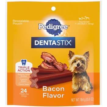 Pedigree Dentastix Bacon Flavor Small Toy Dental Dental Dog Treats - 5.8 oz