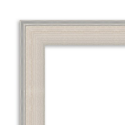 Cottage White Silver Framed Rectangular Bathroom Vanity Mirror