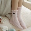 Anna-Kaci Women's 3-Pack Fuzzy Crew Socks with Embroidered Bow Detail and Soft Plush Texture - 3 of 4