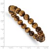 Black Bow Jewelry 8mm Neutral Color Agate Beaded Stretch Bracelet, 6.75 Inch - 4 of 4