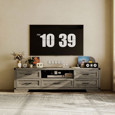 Famapy Modern TV Stand with Spacious Countertop, Multiple Drawers and Cable Management