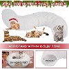Christmas Tree Cat Donut Tunnels White Xmas Winter Plush Peekaboo Cave Toy Collapsible 3 Way for Small Kitten - 2 of 4