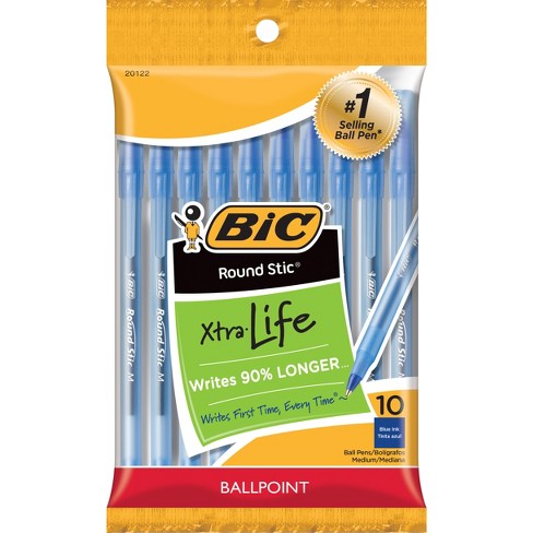 Bic Cristal Soft Ball Pens - Pack of 10 - Blue Colour - Medium Point (1.2  mm) - Smooth Writing and Long-Lasting Ink