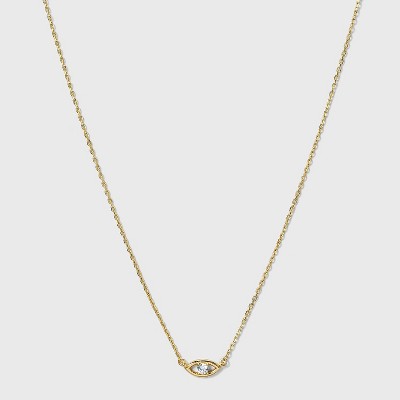 SUGARFIX by BaubleBar 14K Gold Plated Delicate Evil Eye Pendant Necklace - Gold