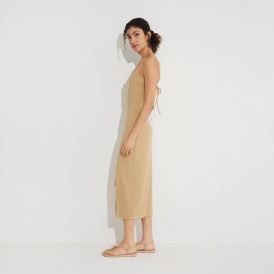 Женские платья Wild Fable Women's Sleeveless Midi Slip Bodycon Dress - Wild Fable™ Beige XL — фото 3