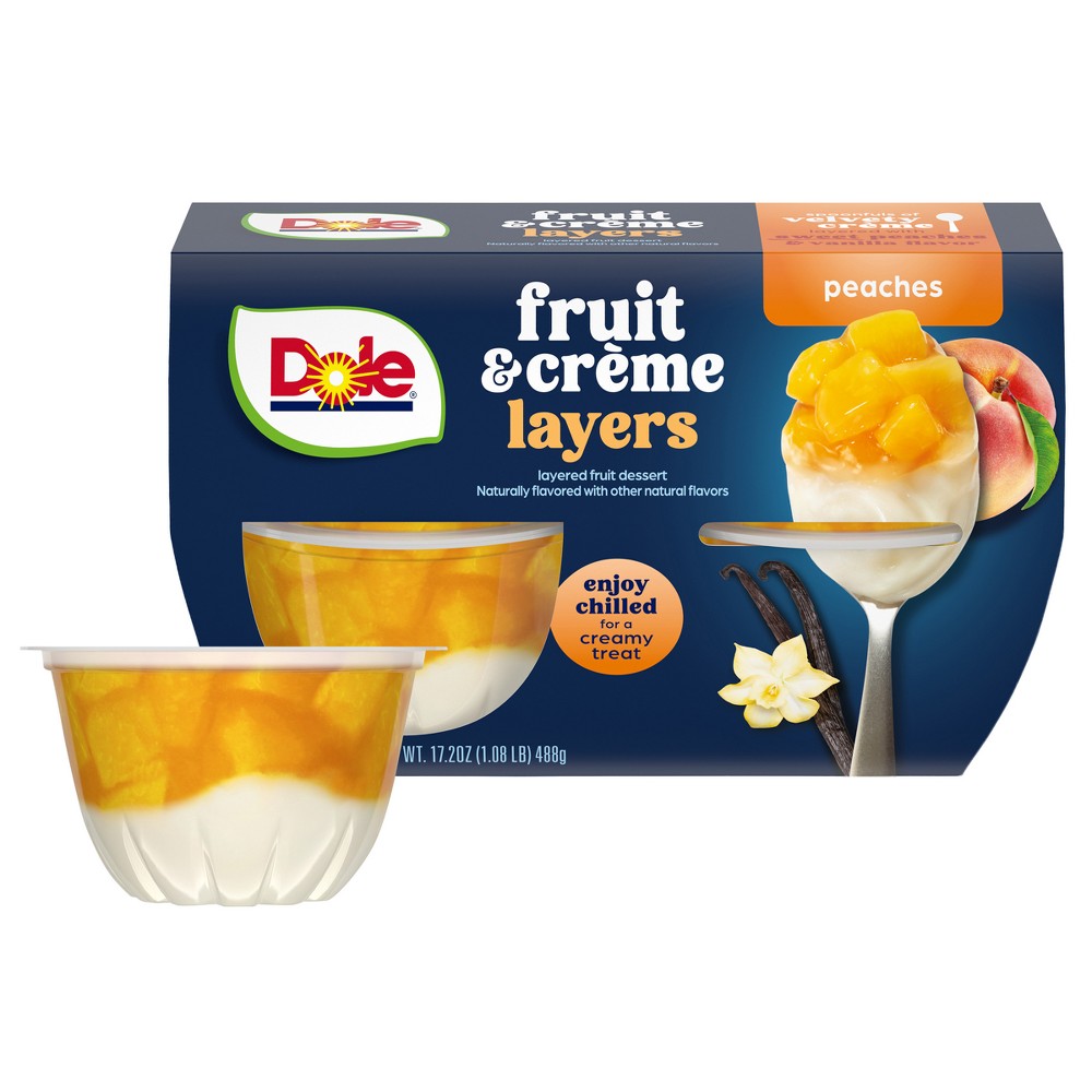 Dole Peaches N Creme Fruit Cups - 4pk