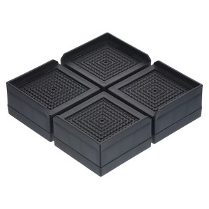 Unique Bargains Square Adjustable Support Block Desk Sofa Table Bed Furniture Risers 4 Pcs - 1 of 4