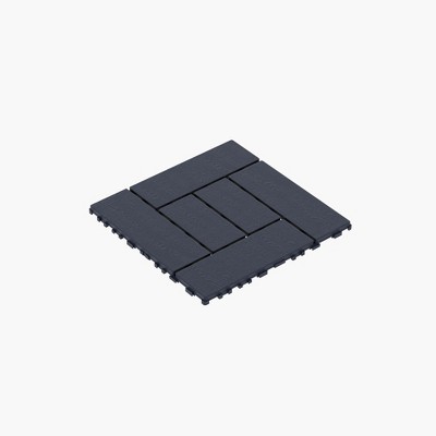 GlasFlength Carpet Tiles 44 Pack 12" Interlocking Deck Tiles, ZZ Style, DIY Flooring for Patio Poolside Balcony Backyard, Gray, 12"*12"*0.8"